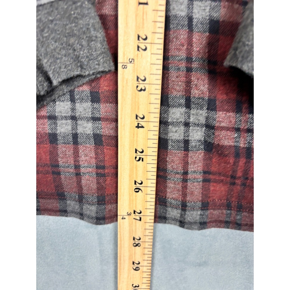 Lands End Mens Red Plaid Long Sleeve Polo Shirt Size 42-44 Regular - Picture 8 of 10